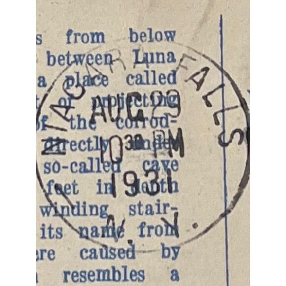 Vintage 1931 Lithograph Ephemera Postcard Travel Souvenir Niagara Falls, NY USA - Picture 7 of 10